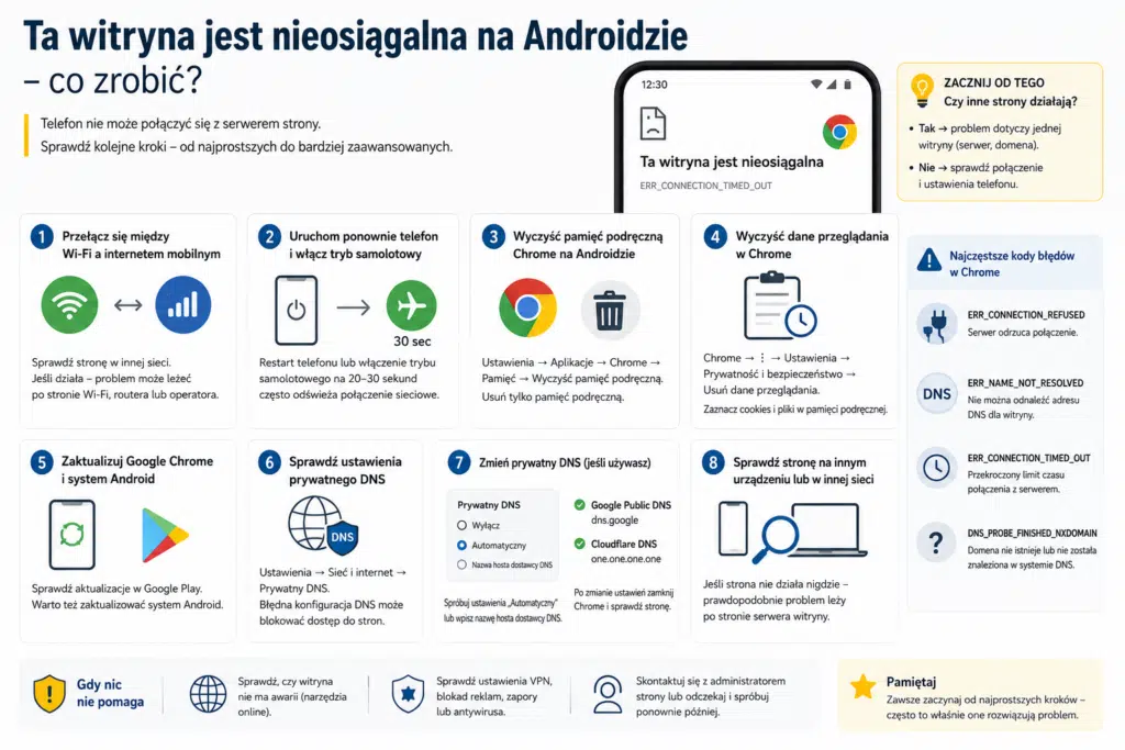 Ta witryna jest nieosiągalna na Androidzie i w telefonie