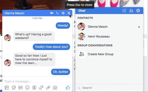 wiadomości Messenger