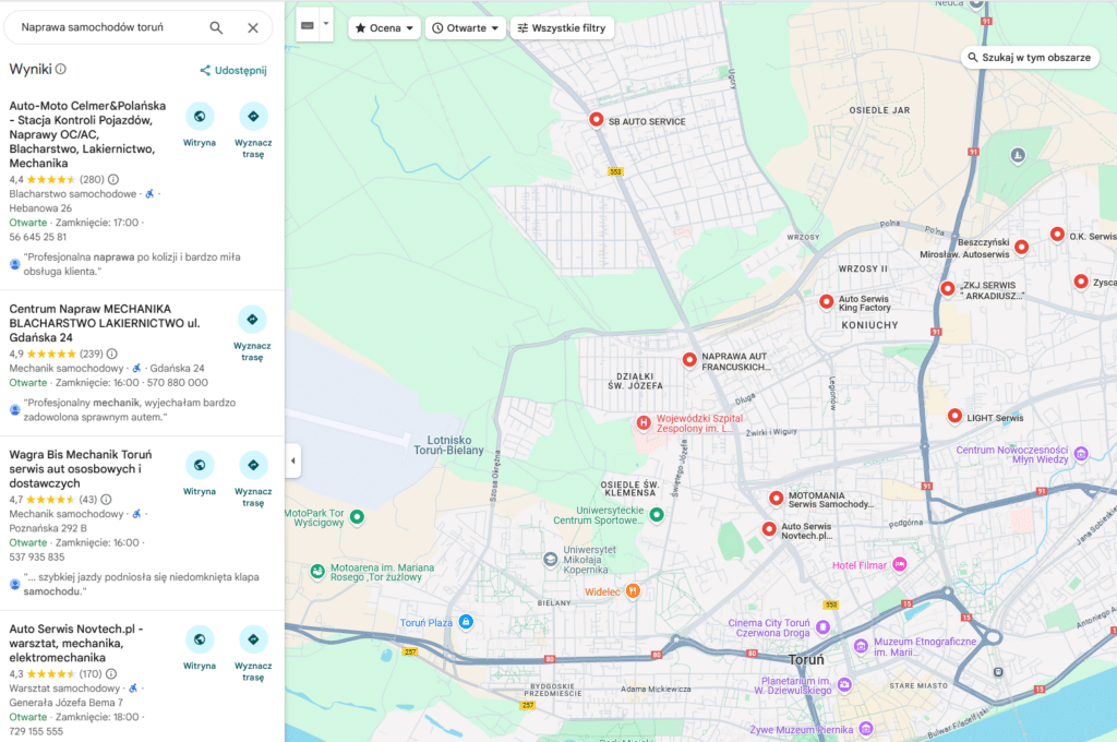 Naprawa samochodów toruń