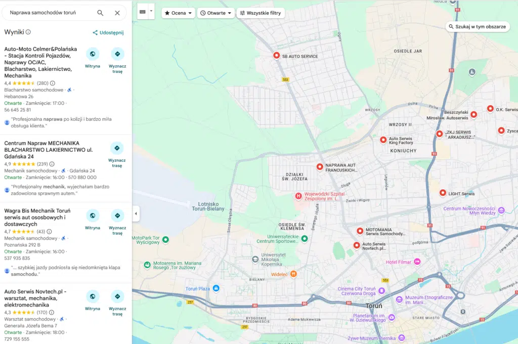 Naprawa samochodów toruń