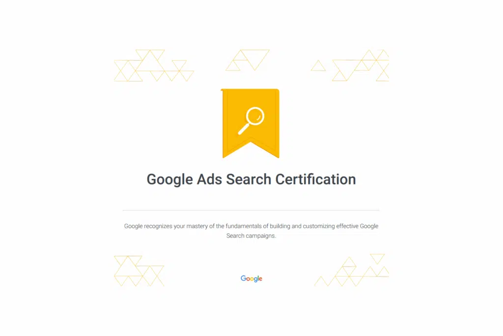 certyfikat Google Ads