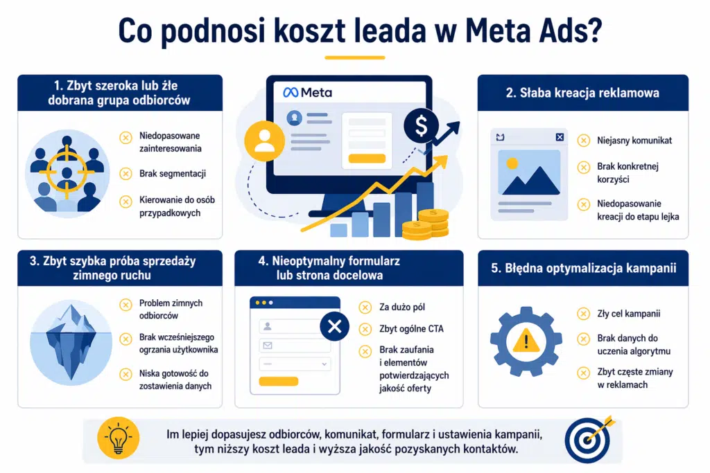 Co podnosi koszt leada w Meta Ads