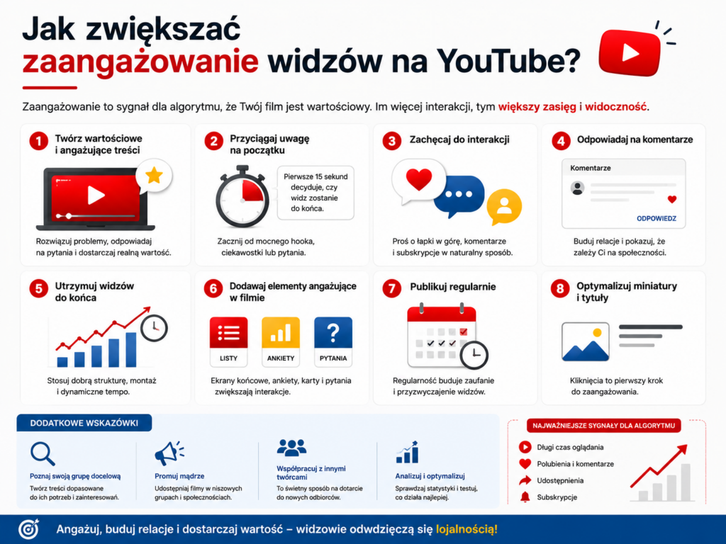 Jak zwiększać zaangażowanie widzów na YouTube