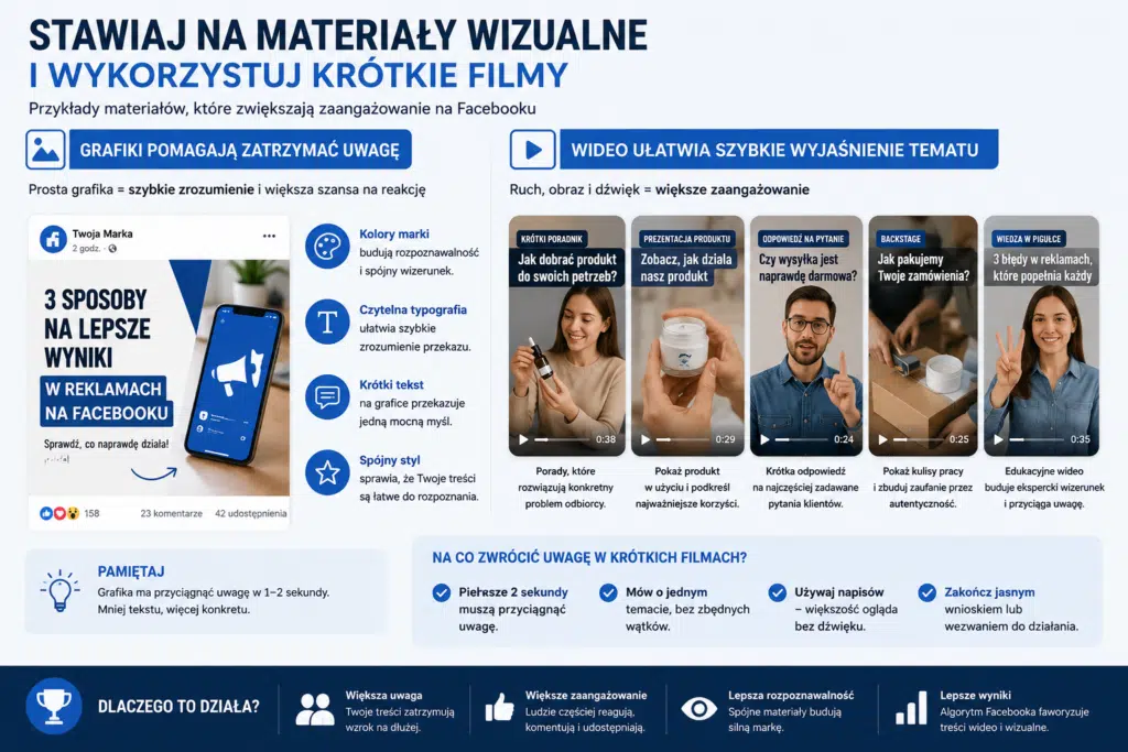 materiały wizualne i wykorzystuj krótkie filmy