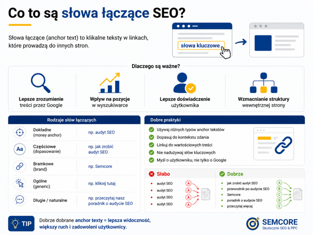 słowa łączące SEO