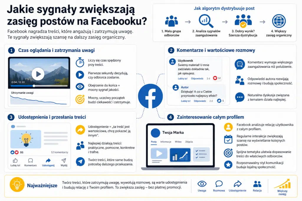 Jakie sygnały zwiększają zasięg postów na Facebooku